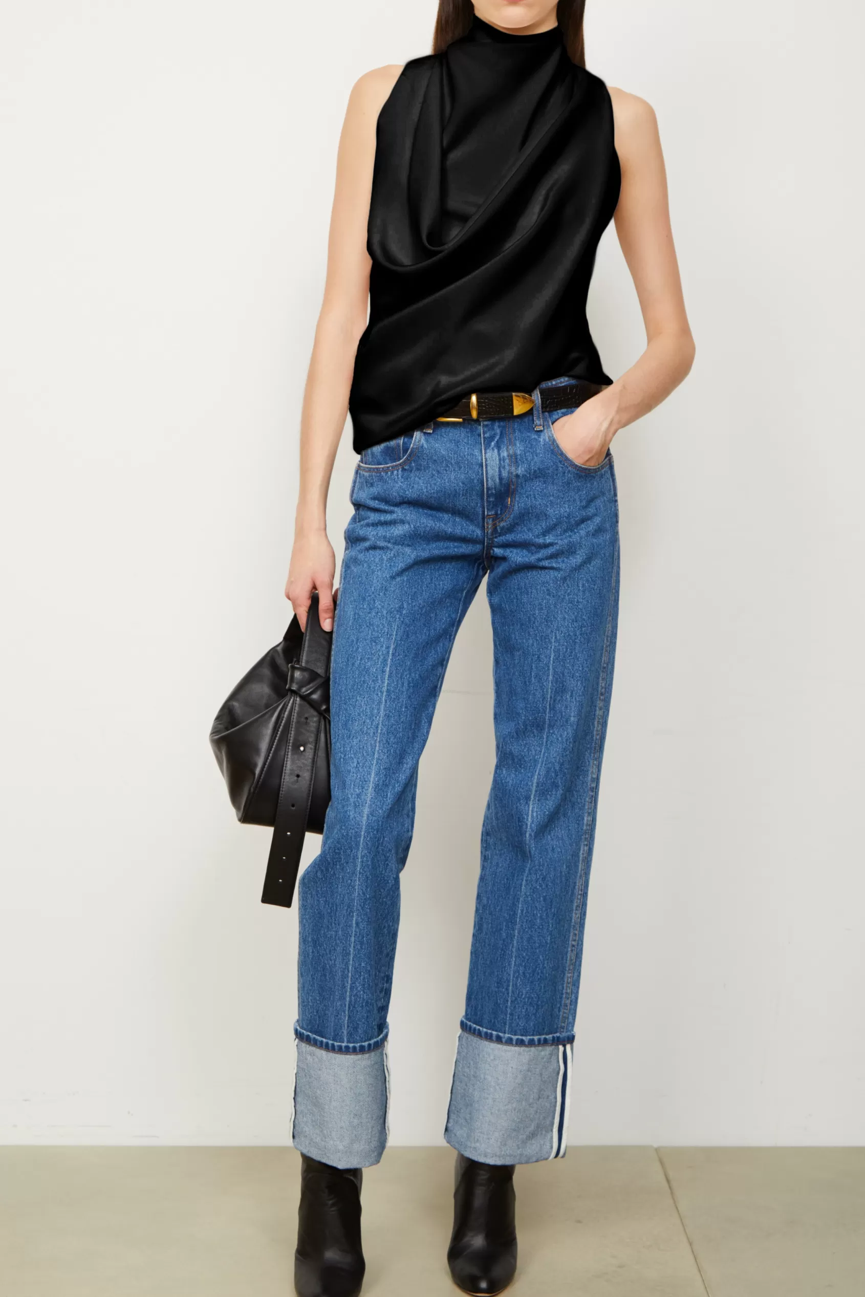 Denim | Bottoms<Brandon Maxwell The Alexa Cuffed Denim In American Blue