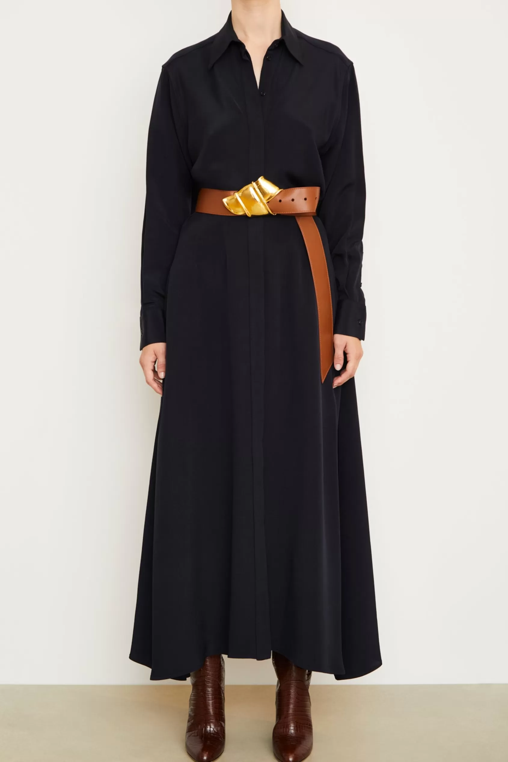 Dresses<Brandon Maxwell The Charlotte Shirt Dress In Navy