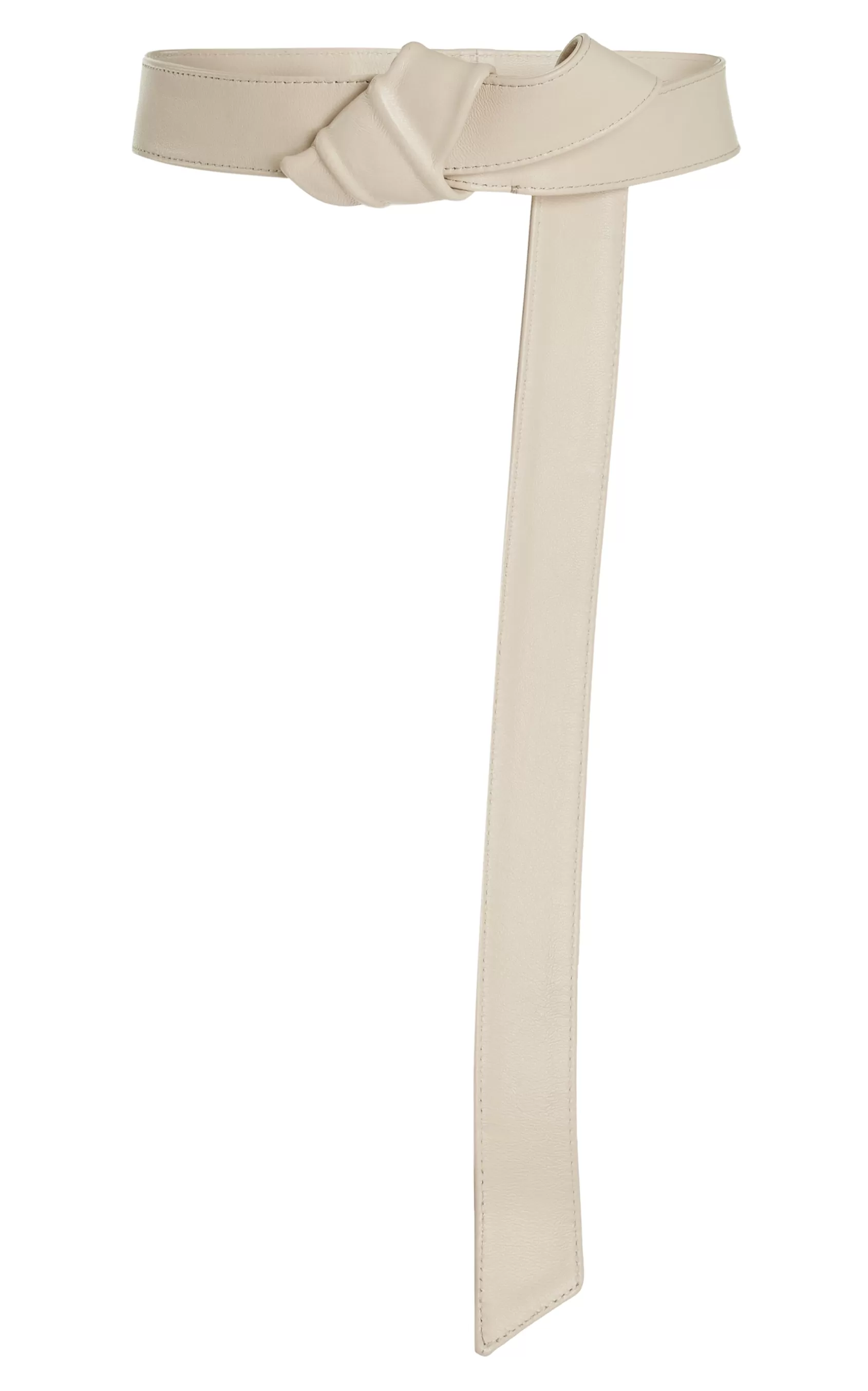 Belts<Brandon Maxwell The Cleo Leather Belt In Beige