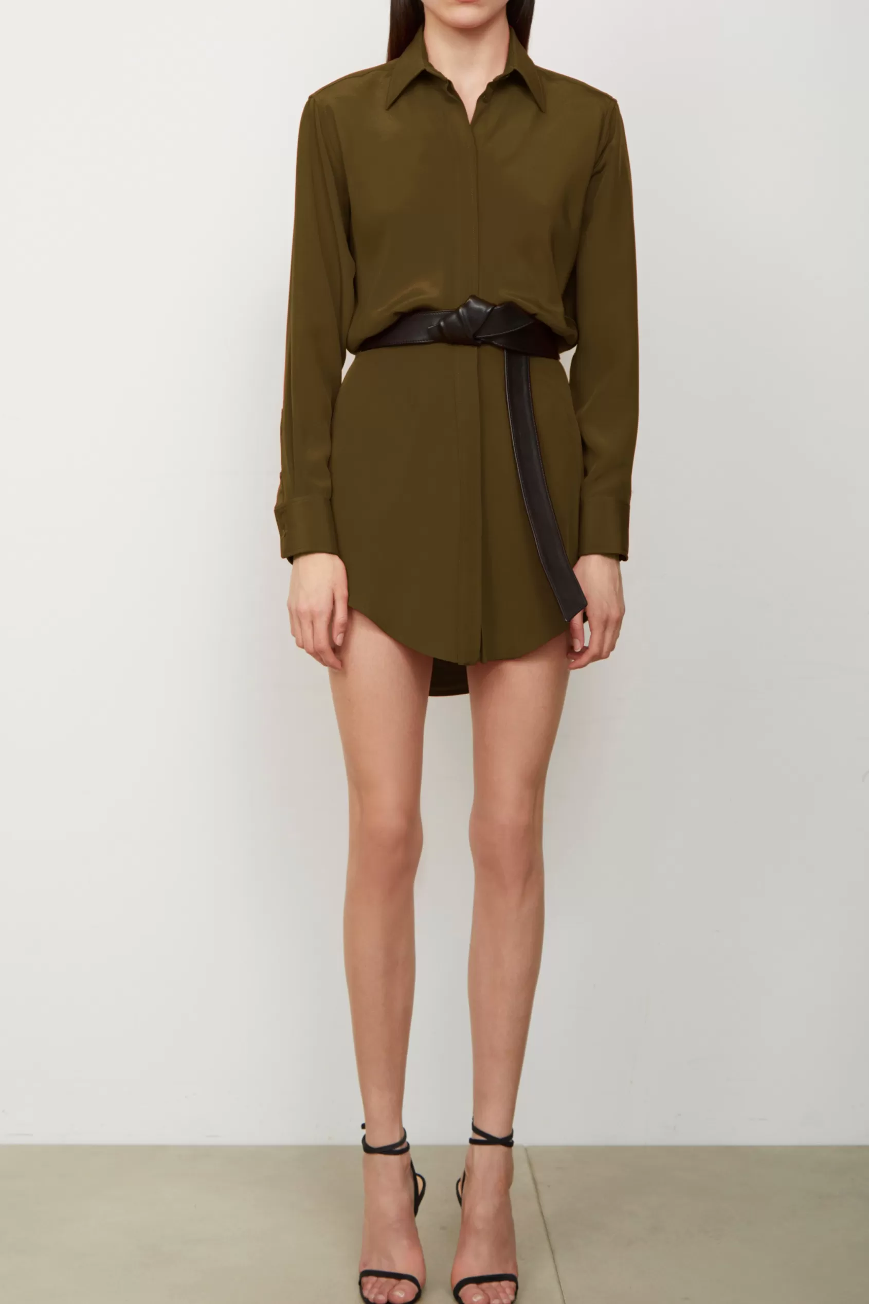 Belts<Brandon Maxwell The Cleo Leather Belt In Black