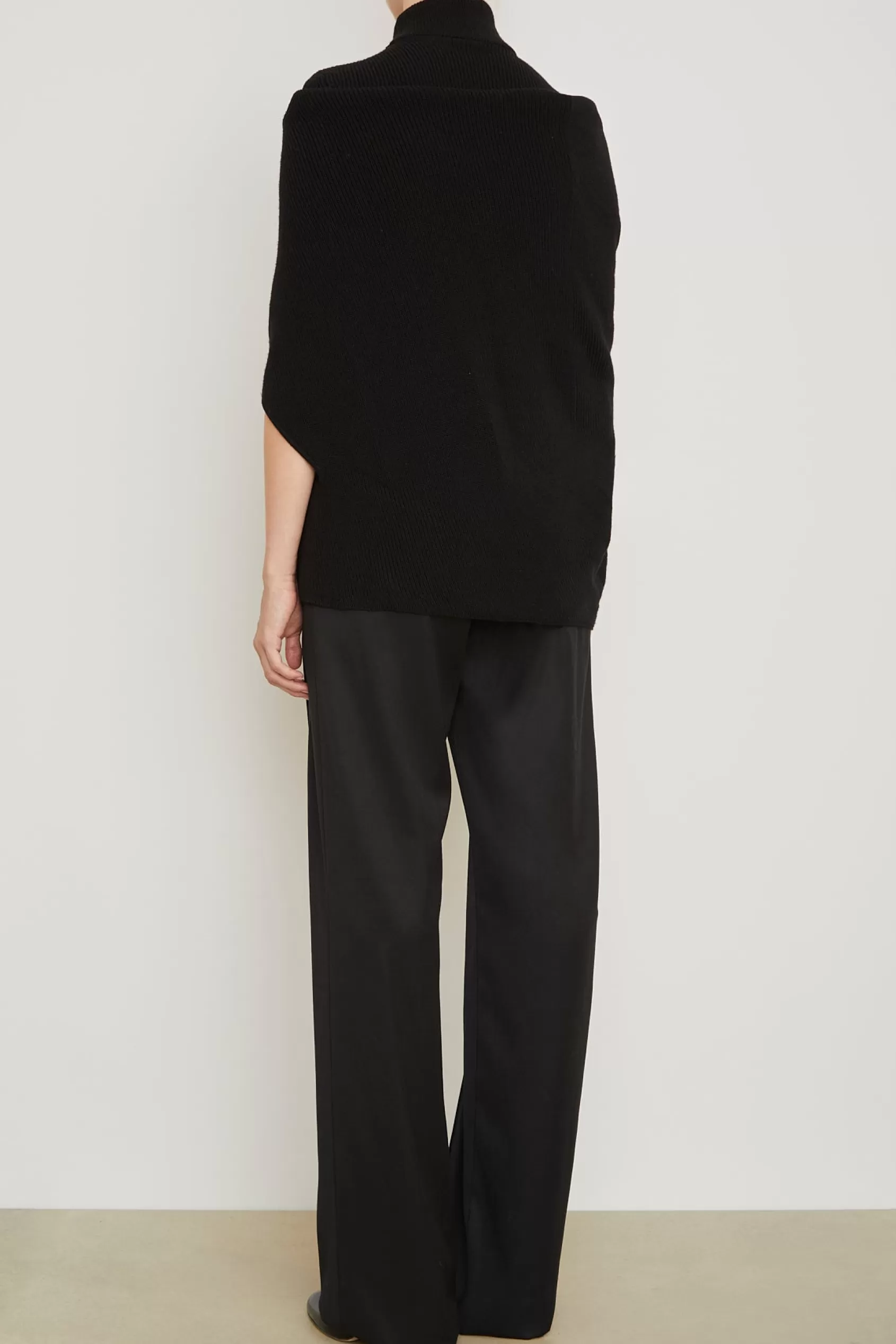 Knitwear<Brandon Maxwell The Cosette Turtleneck Draped Sweater In Black