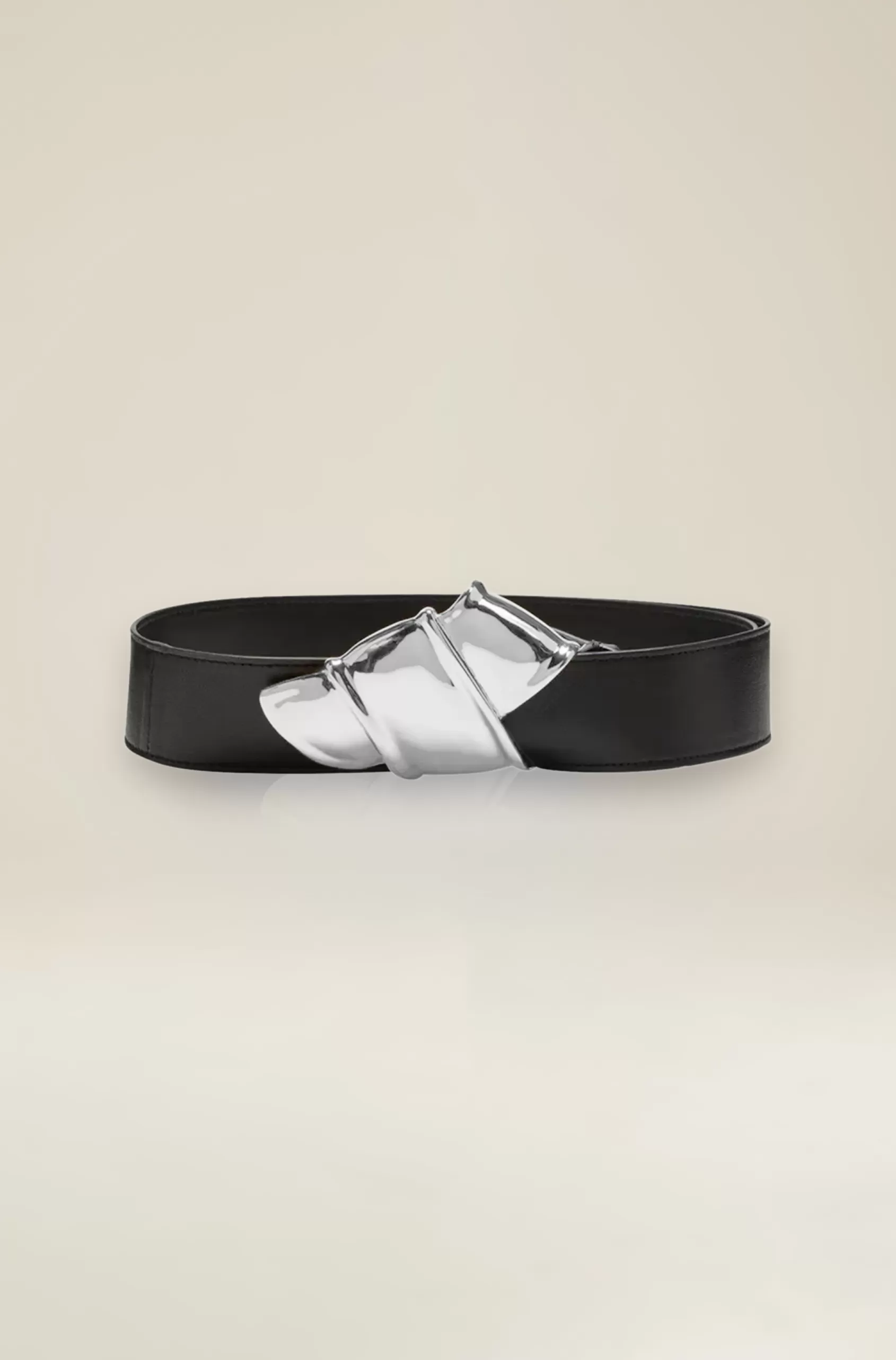 Belts<Brandon Maxwell The Courtney Belt In Black And Silver Black Silver