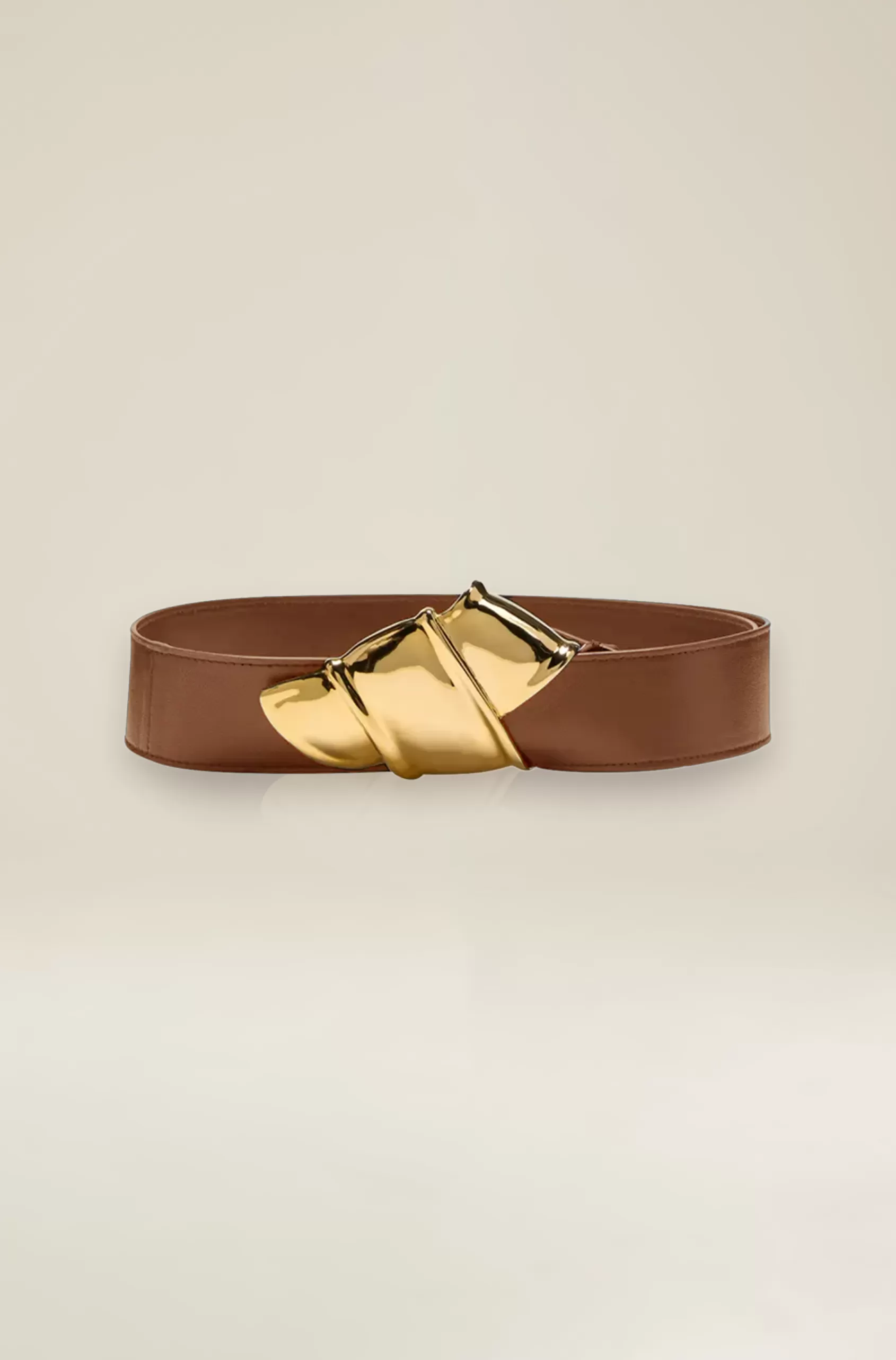 Belts<Brandon Maxwell The Courtney Belt In Camel And Gold