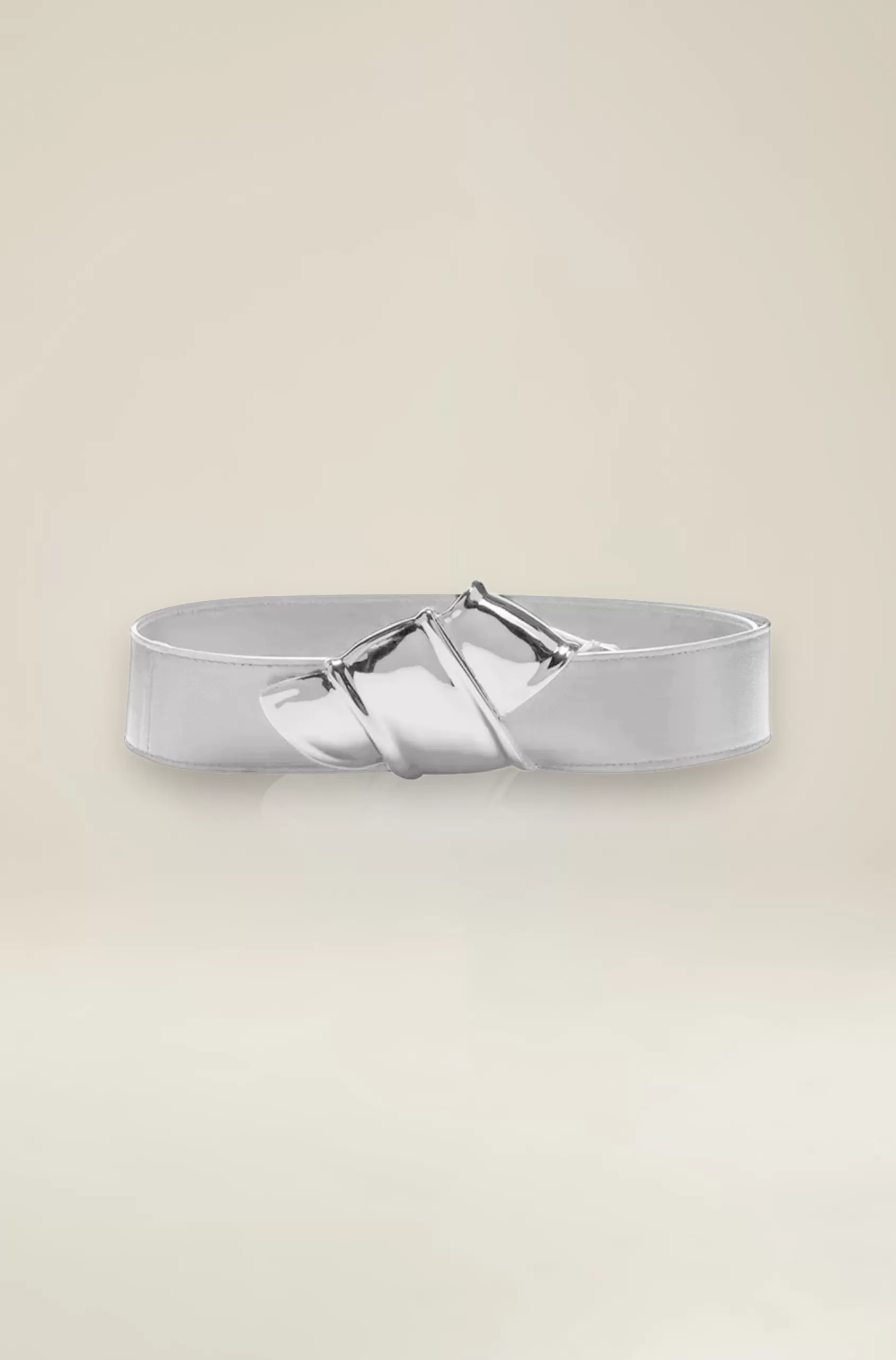 Belts<Brandon Maxwell The Courtney Belt In Oyster And Silver Oyster Silver