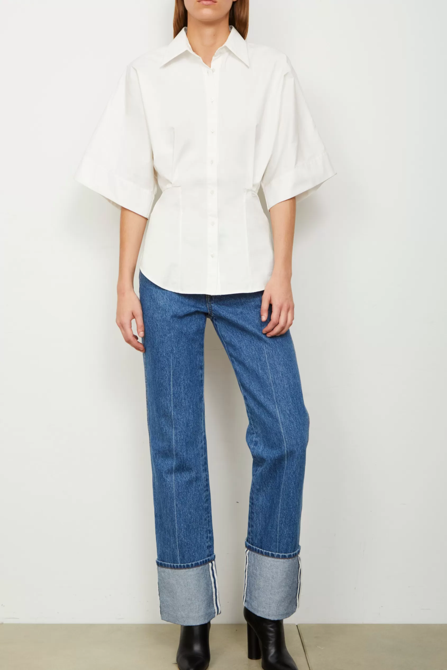 Tops<Brandon Maxwell The Elsa Button Up Top In White