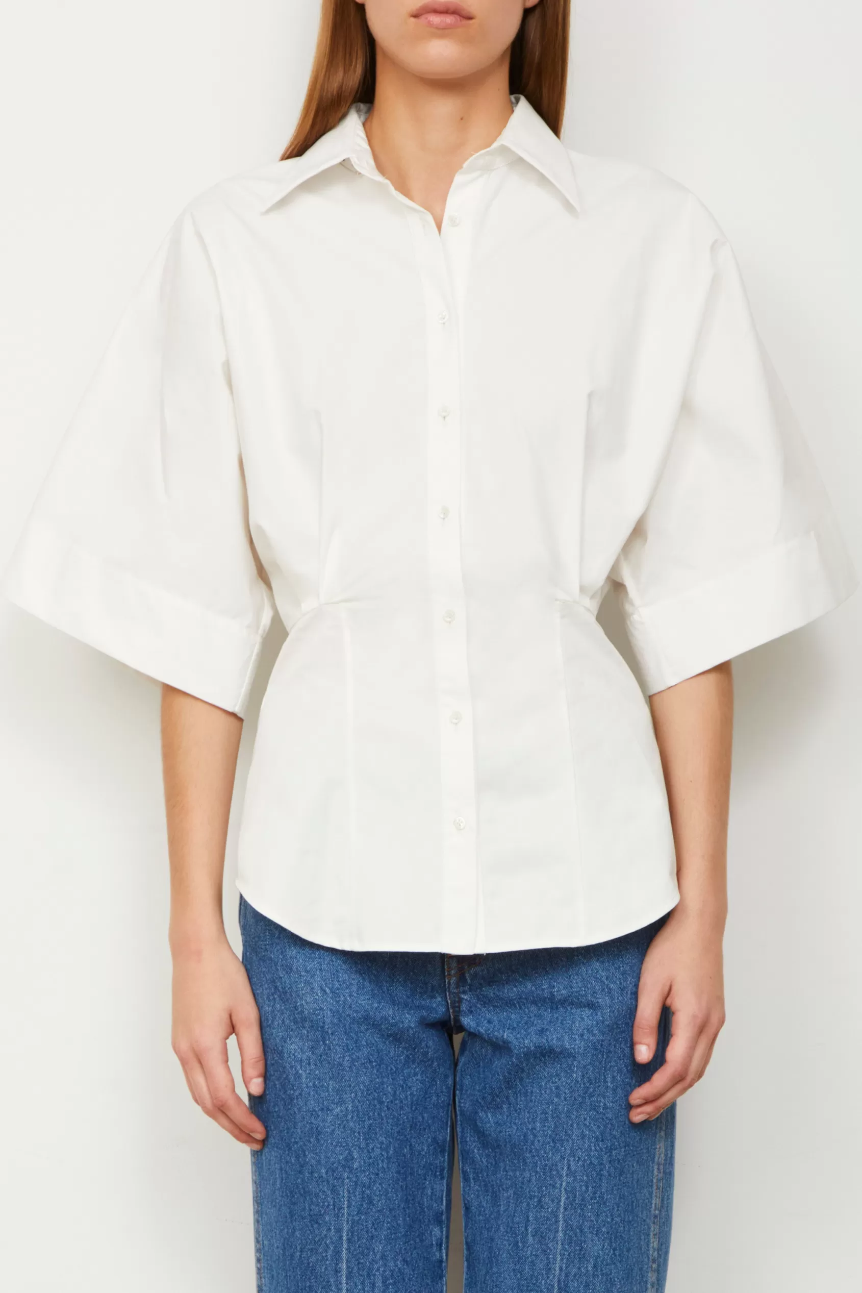 Tops<Brandon Maxwell The Elsa Button Up Top In White