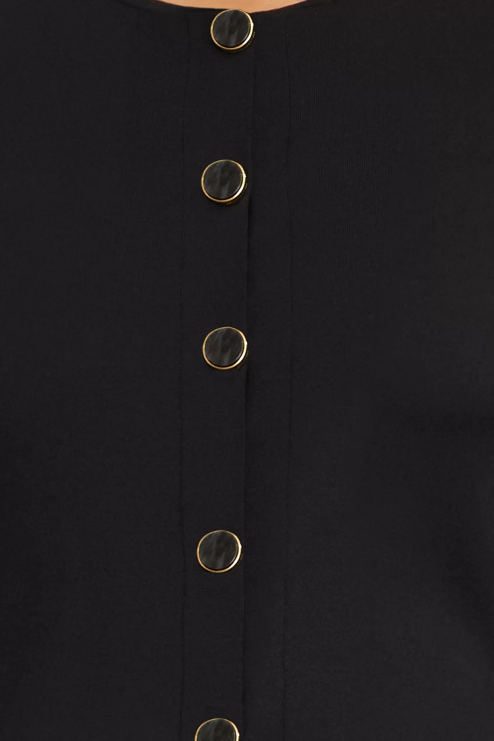 Knitwear<Brandon Maxwell The Emm Crew Neck Long Sleeve Cardigan Dress In Black