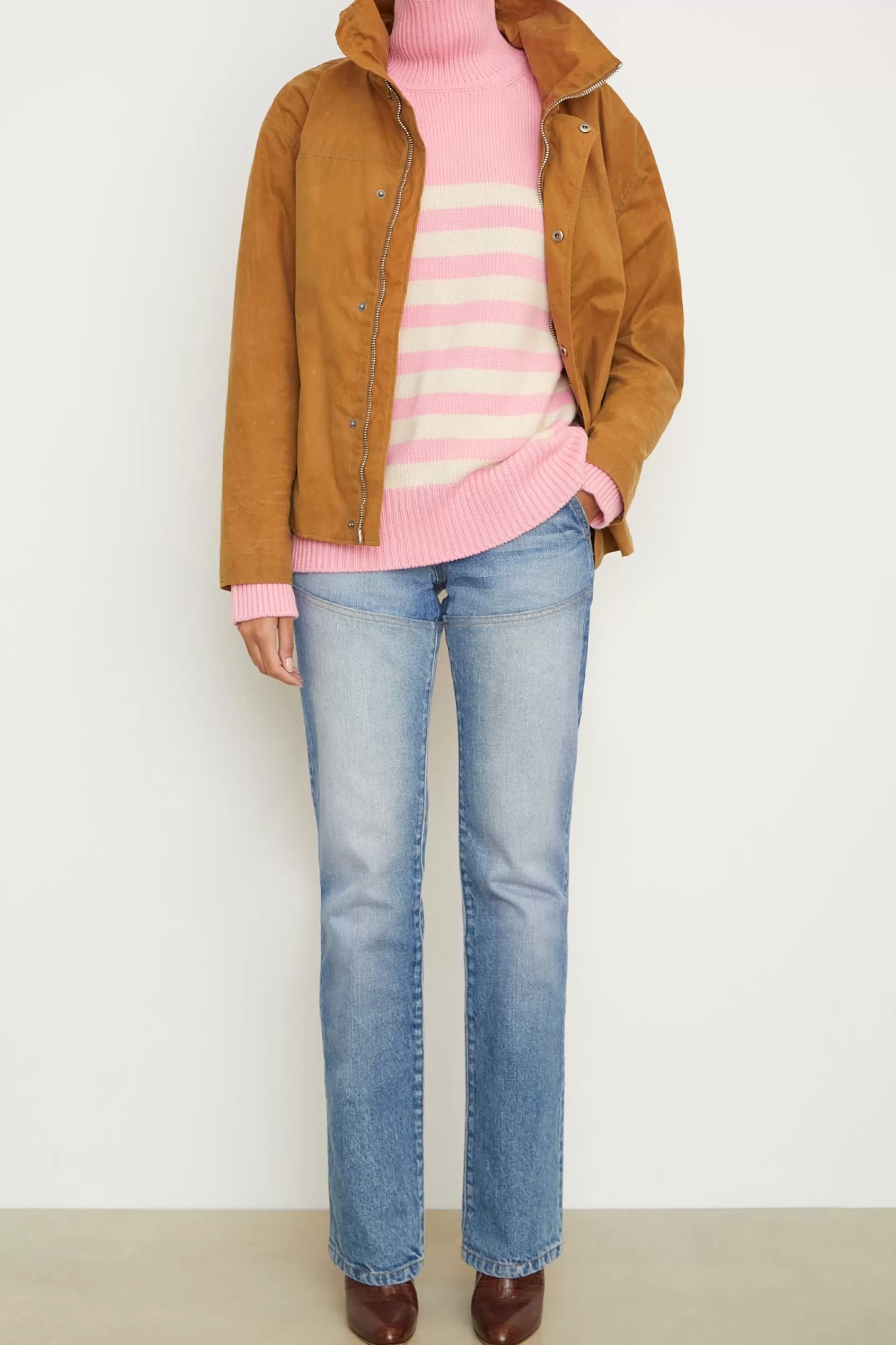 Jackets & Coats<Brandon Maxwell The Everett Barn Jacket In Terracotta Waxed Cotton