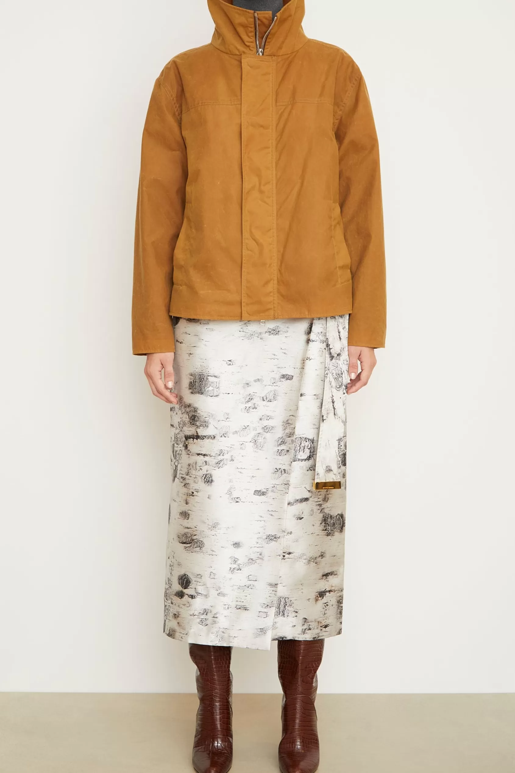 Jackets & Coats<Brandon Maxwell The Everett Barn Jacket In Terracotta Waxed Cotton