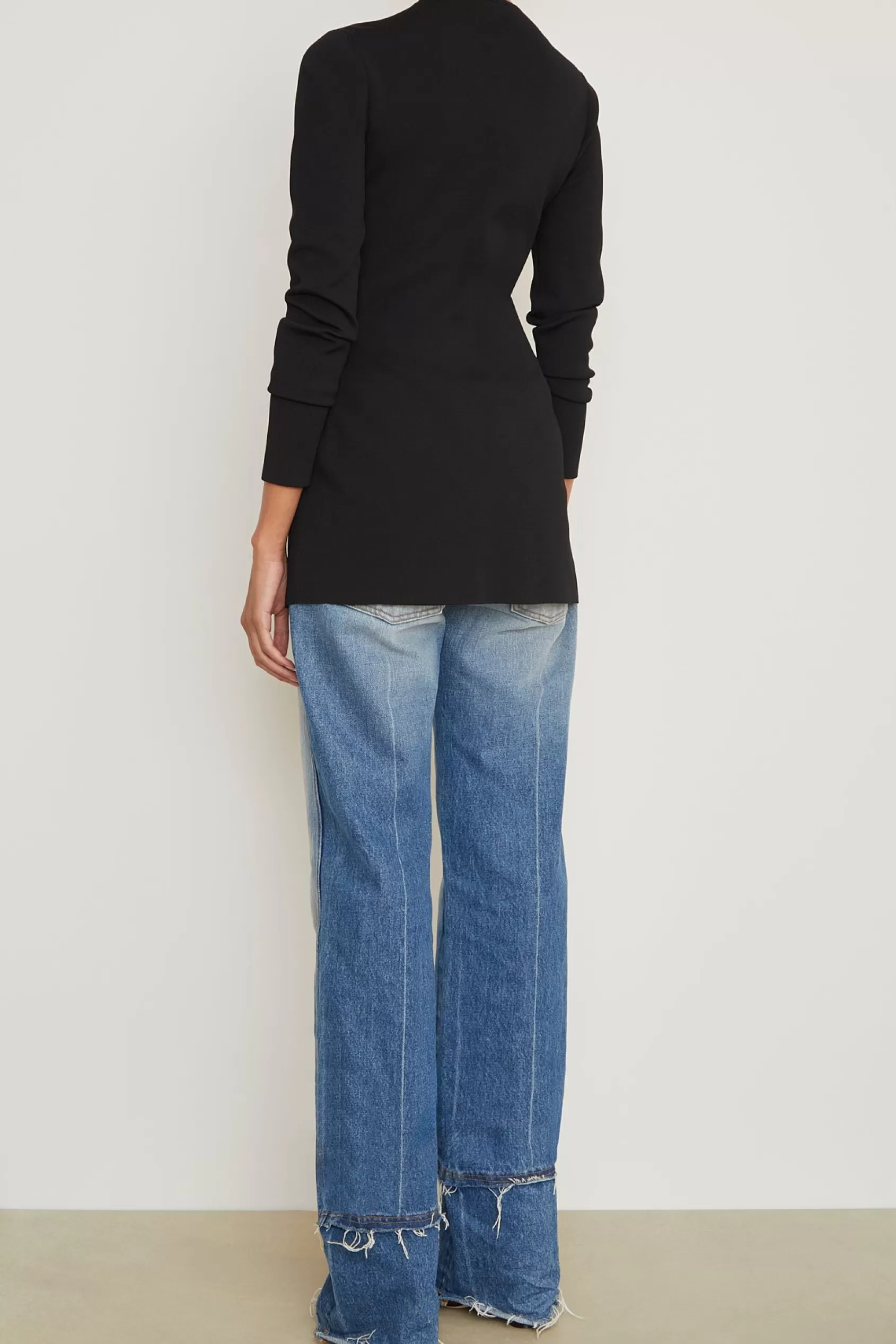 Knitwear<Brandon Maxwell The Holly Double Jersey Cardigan In Black