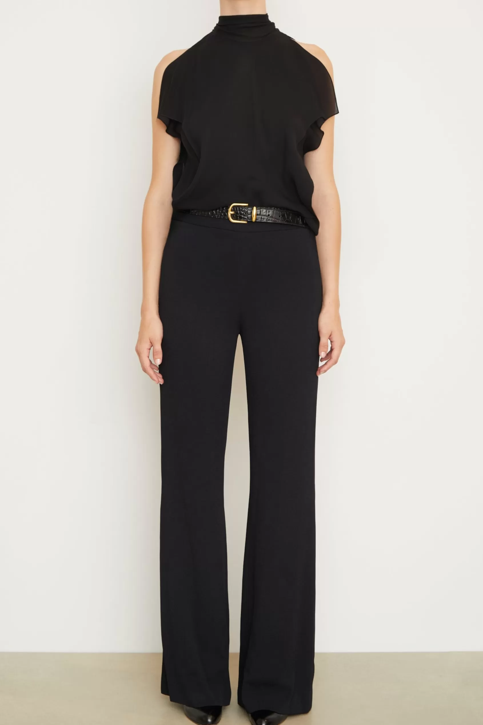 Tops<Brandon Maxwell The Ilana Layered Sleeveless Top In Black