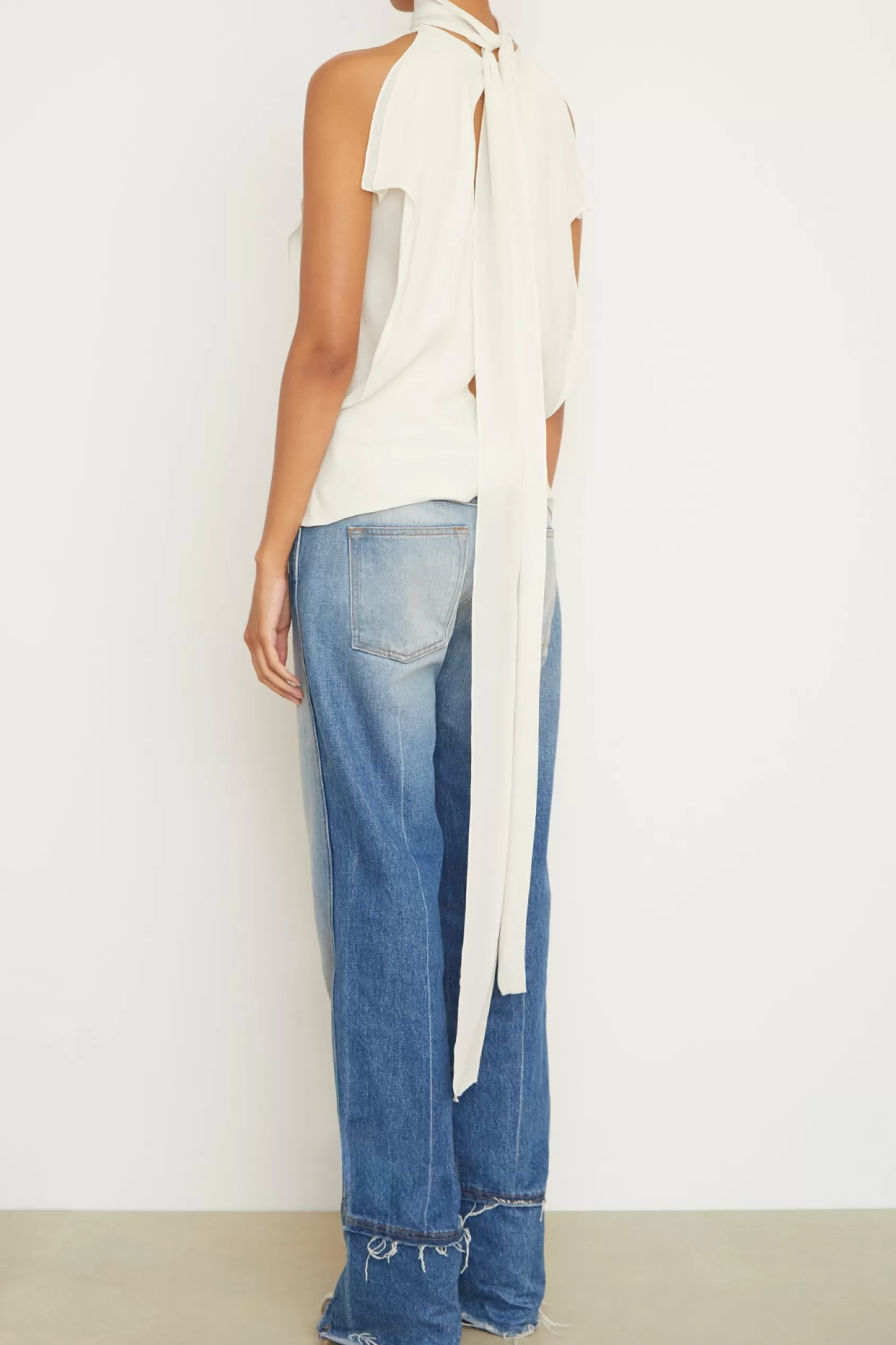 Tops<Brandon Maxwell The Ilana Layered Sleeveless Top In Ivory