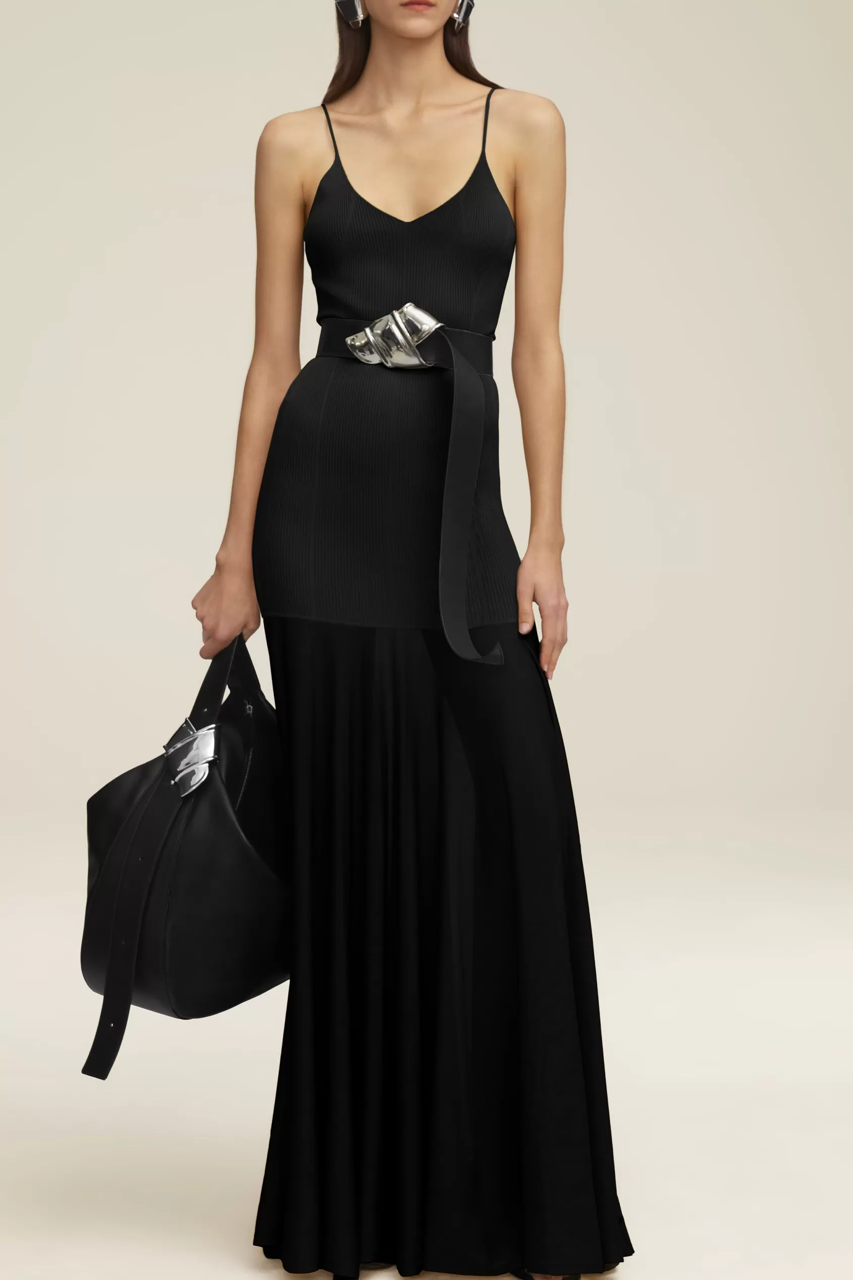Dresses<Brandon Maxwell The Katya Ribbed Knit Dress In Black