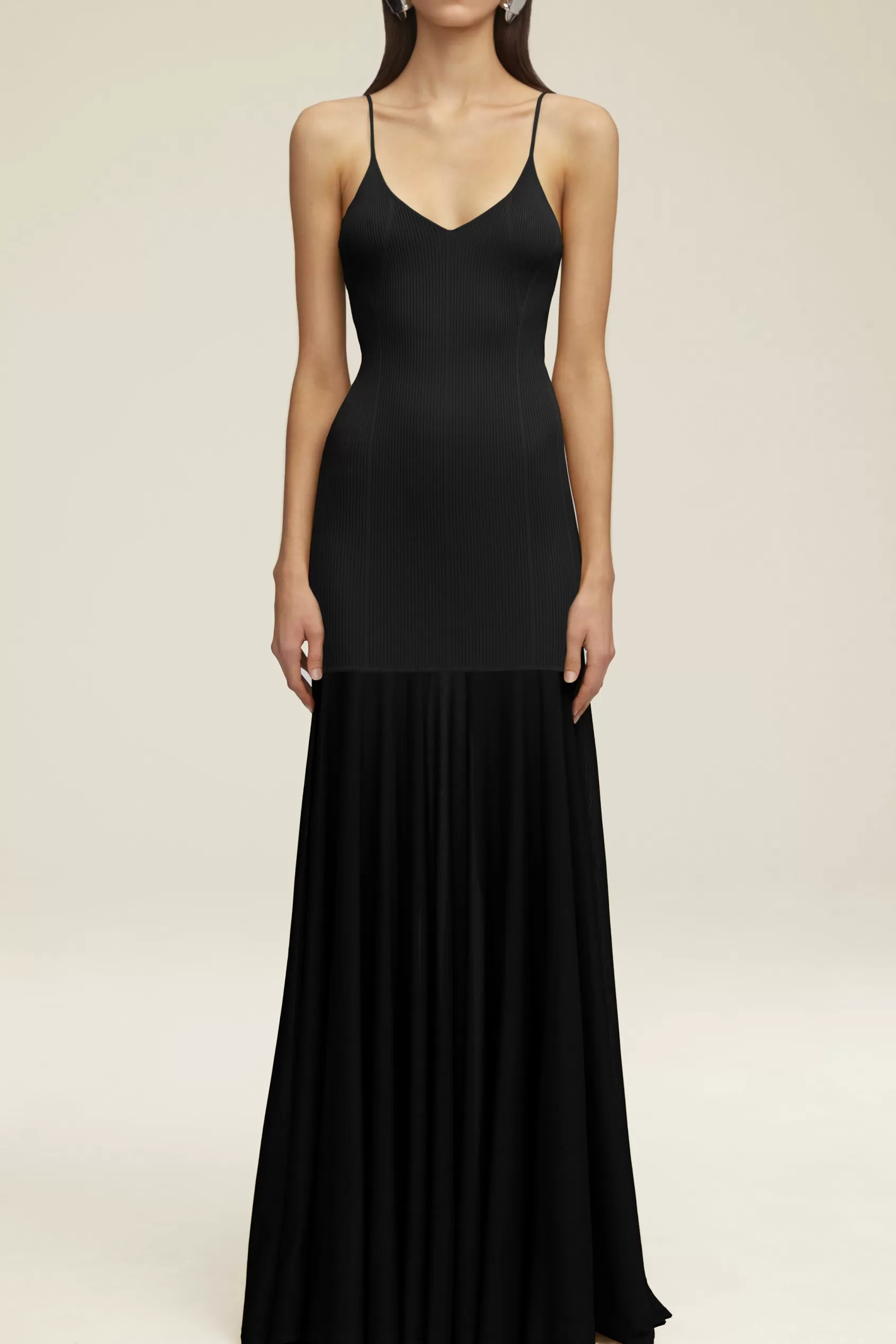 Dresses<Brandon Maxwell The Katya Ribbed Knit Dress In Black