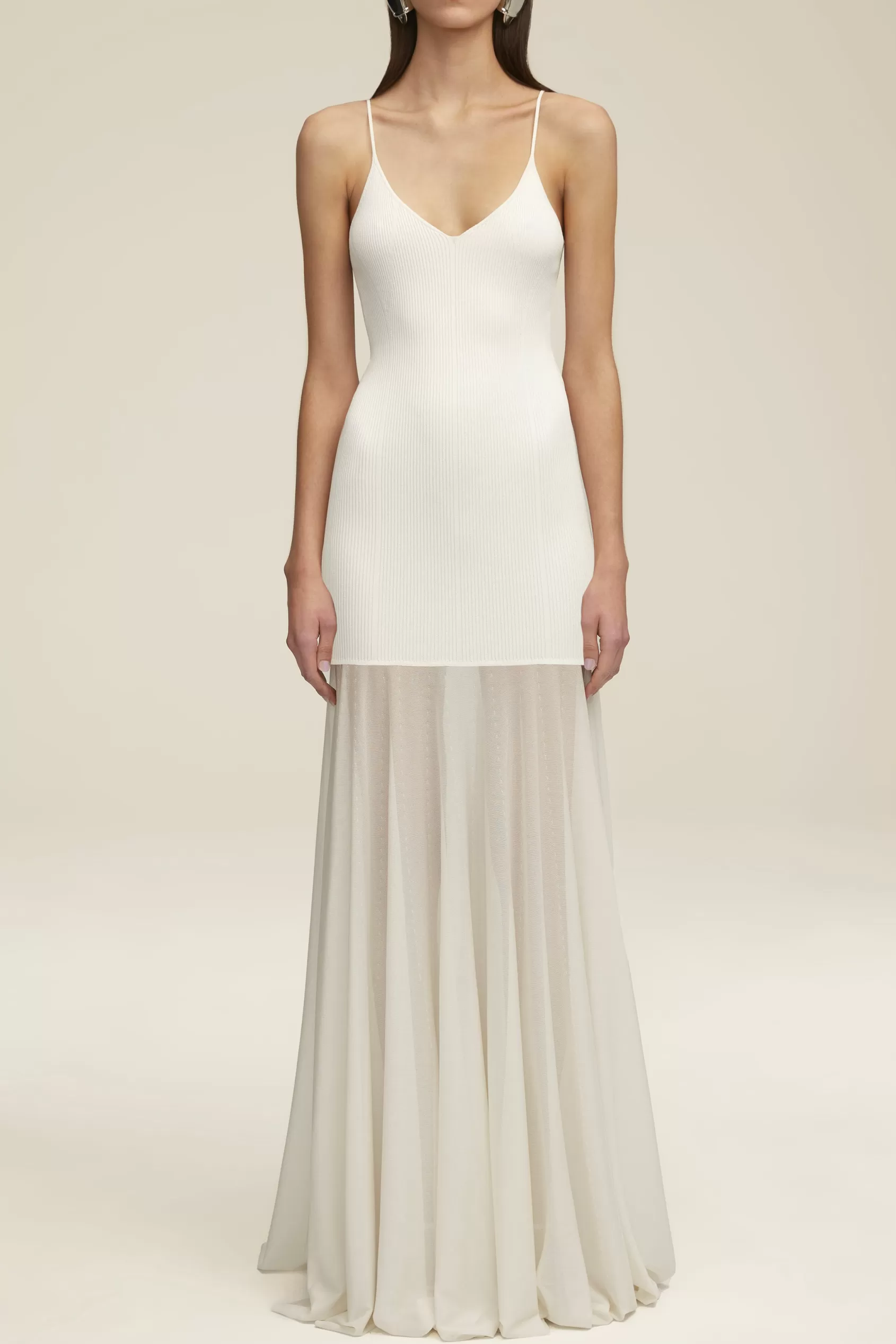 Dresses<Brandon Maxwell The Katya Ribbed Knit Dress In Ivory