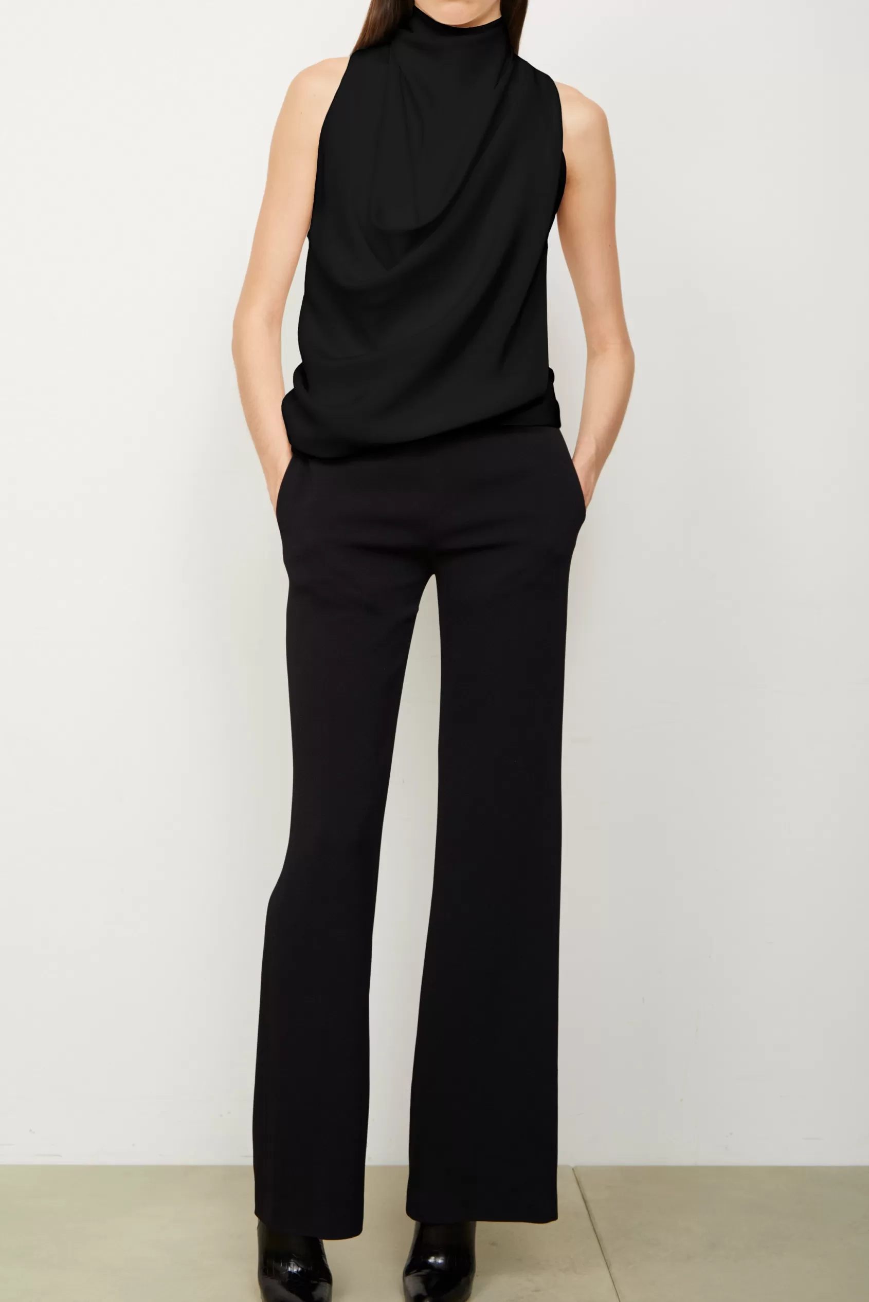 Tops<Brandon Maxwell The Lina Cowl Neck Top In Black