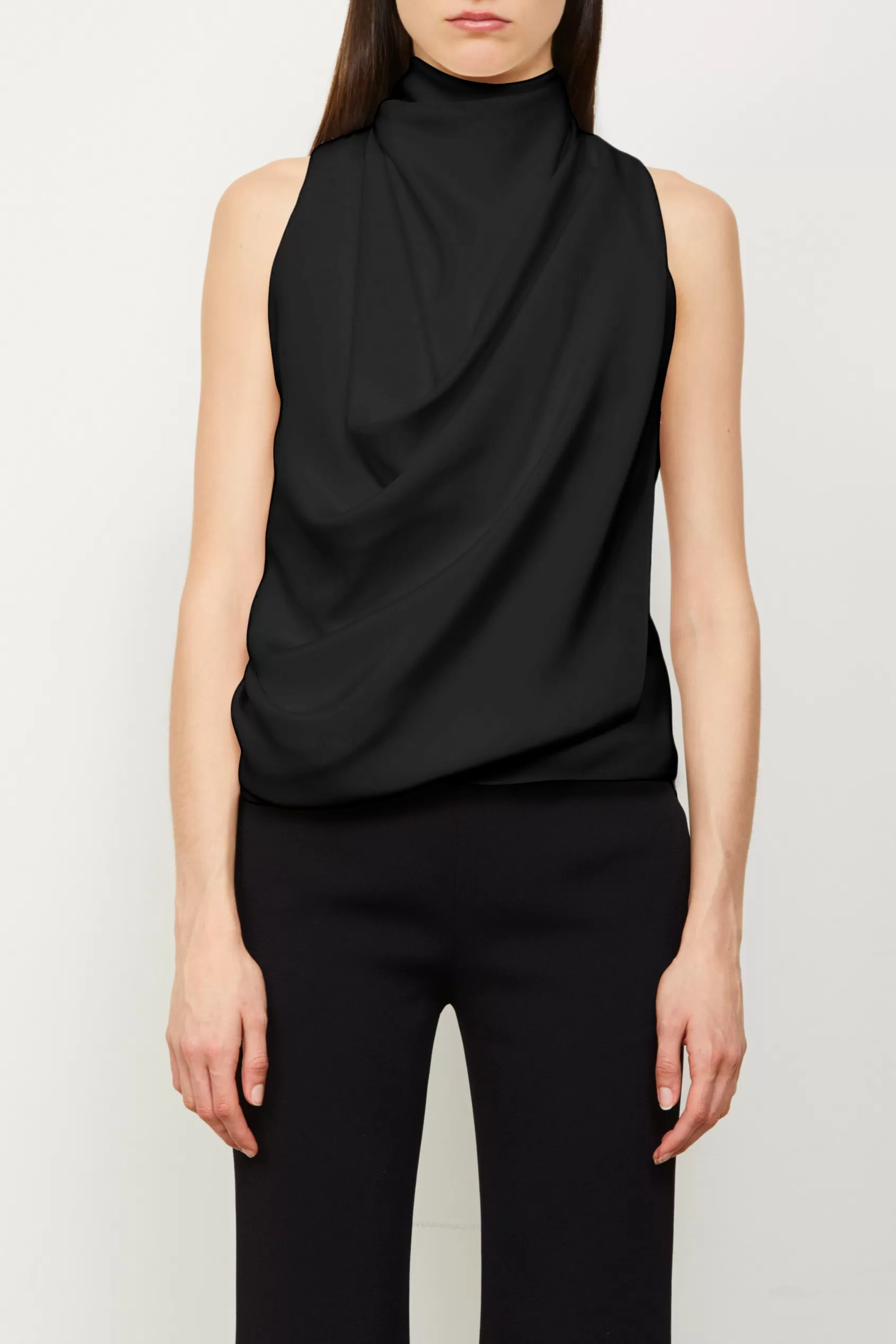 Tops<Brandon Maxwell The Lina Cowl Neck Top In Black