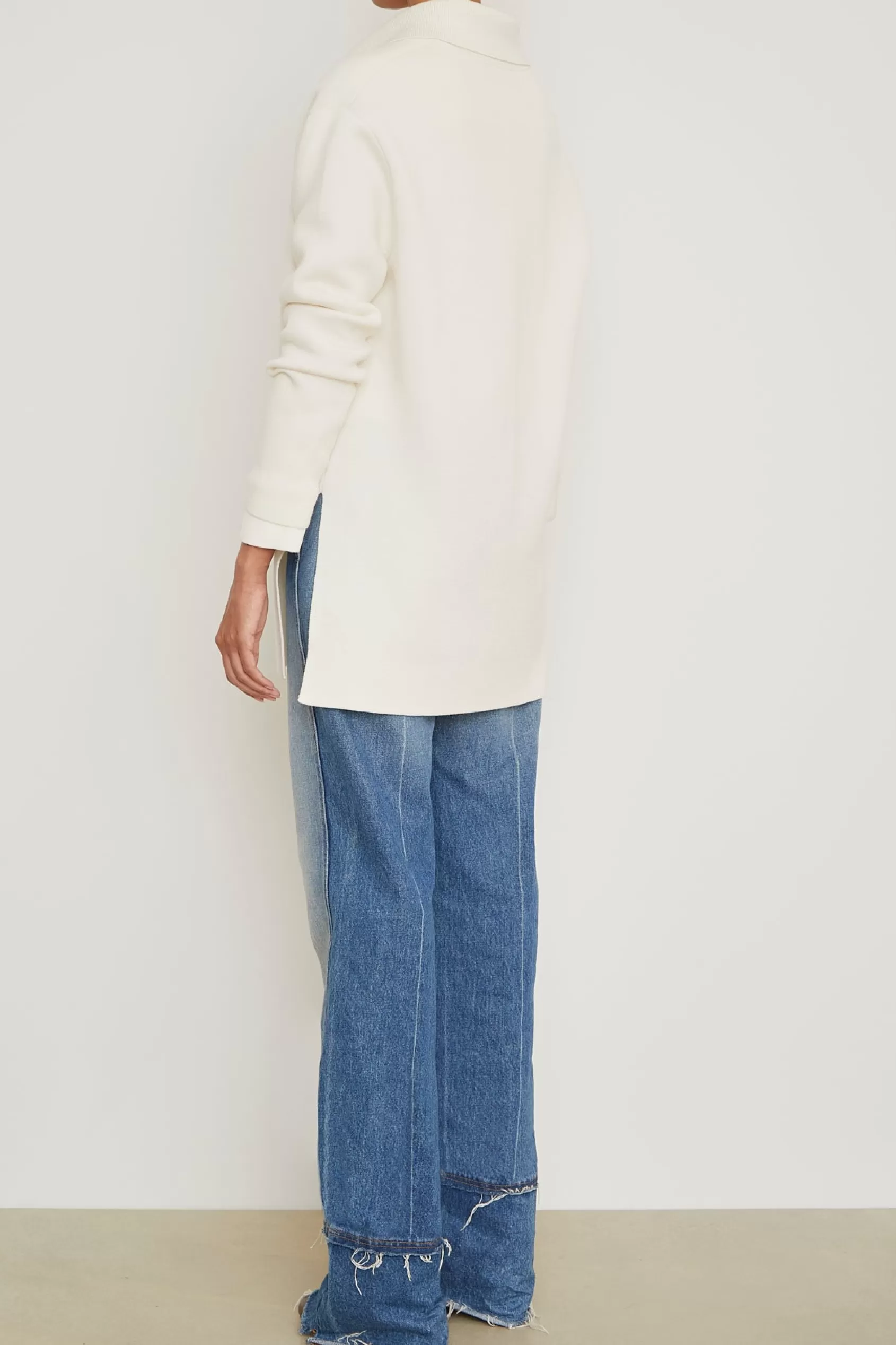 Knitwear<Brandon Maxwell The Luma Polo Top In Ivory