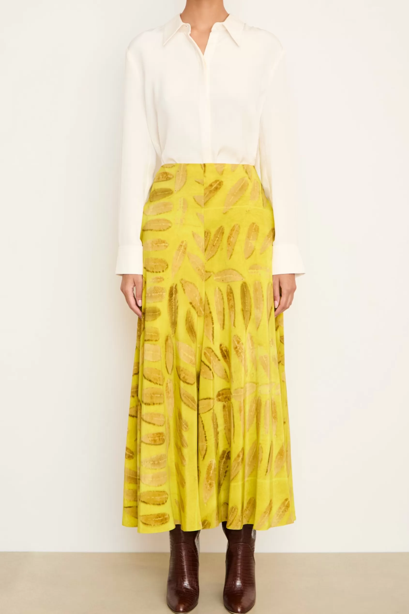 Bottoms<Brandon Maxwell The Millie Skirt In Canary Leaf