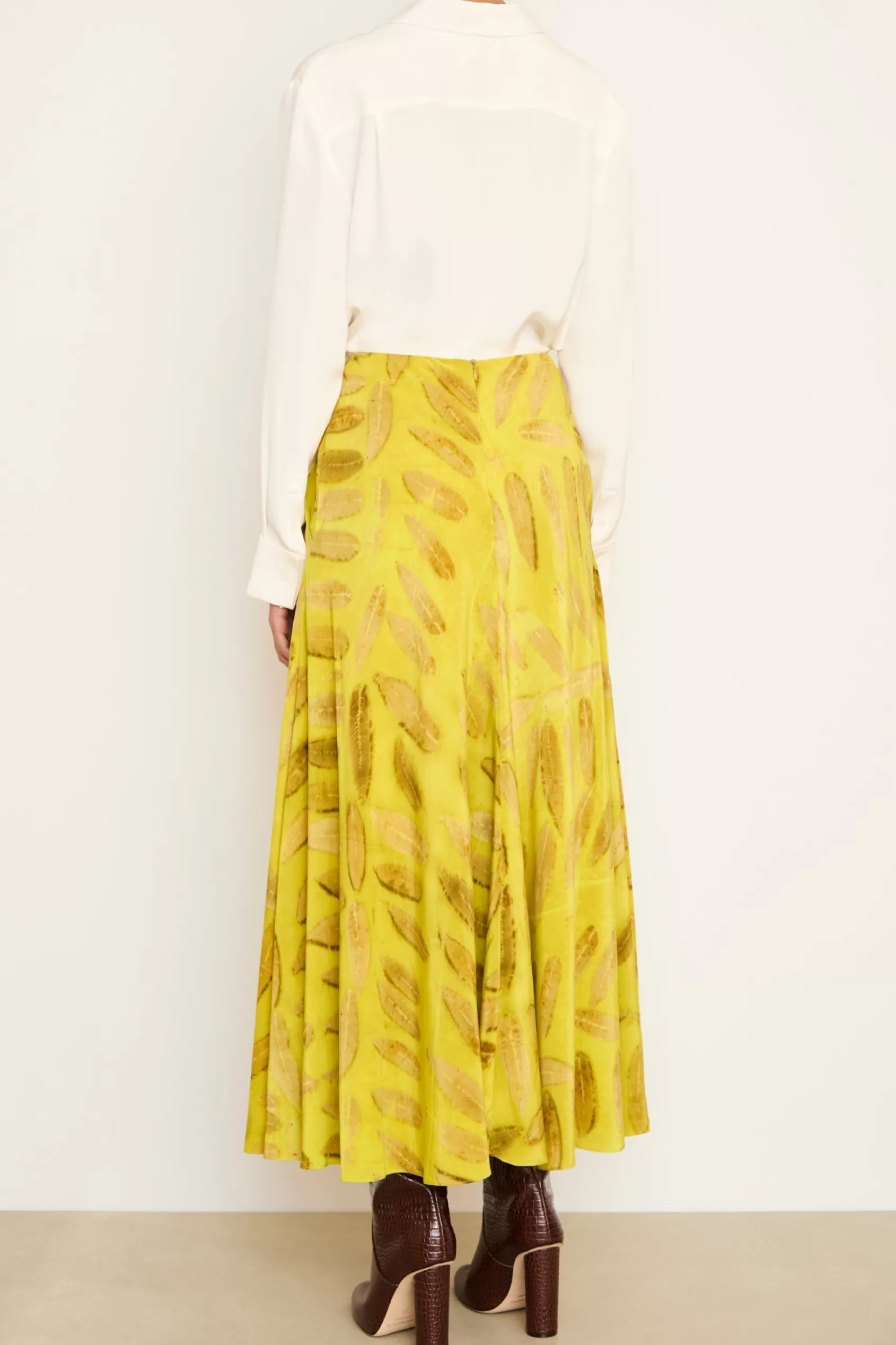 Bottoms<Brandon Maxwell The Millie Skirt In Canary Leaf