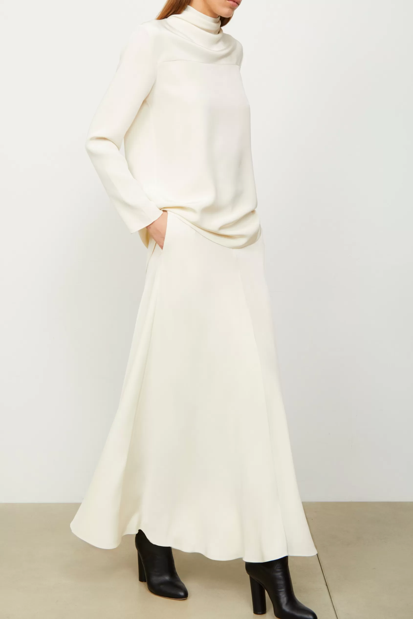 Bottoms<Brandon Maxwell The Millie Skirt In Ivory