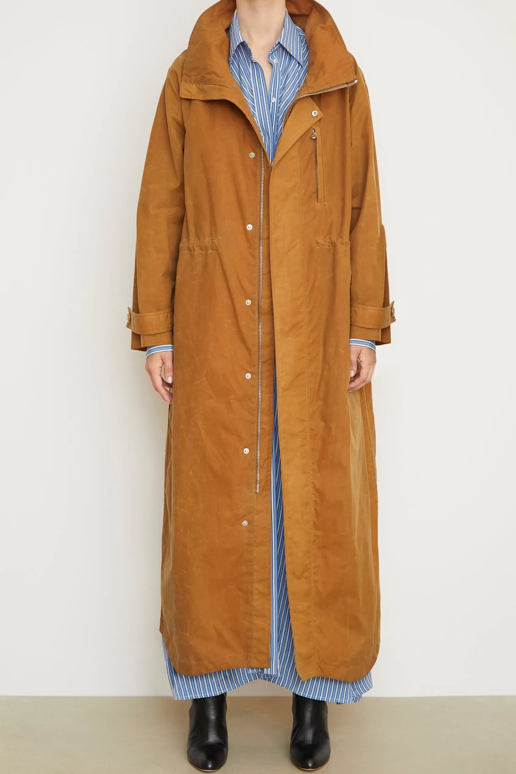 Jackets & Coats<Brandon Maxwell The Ripley Barn Jacket In Terracotta Waxed Cotton