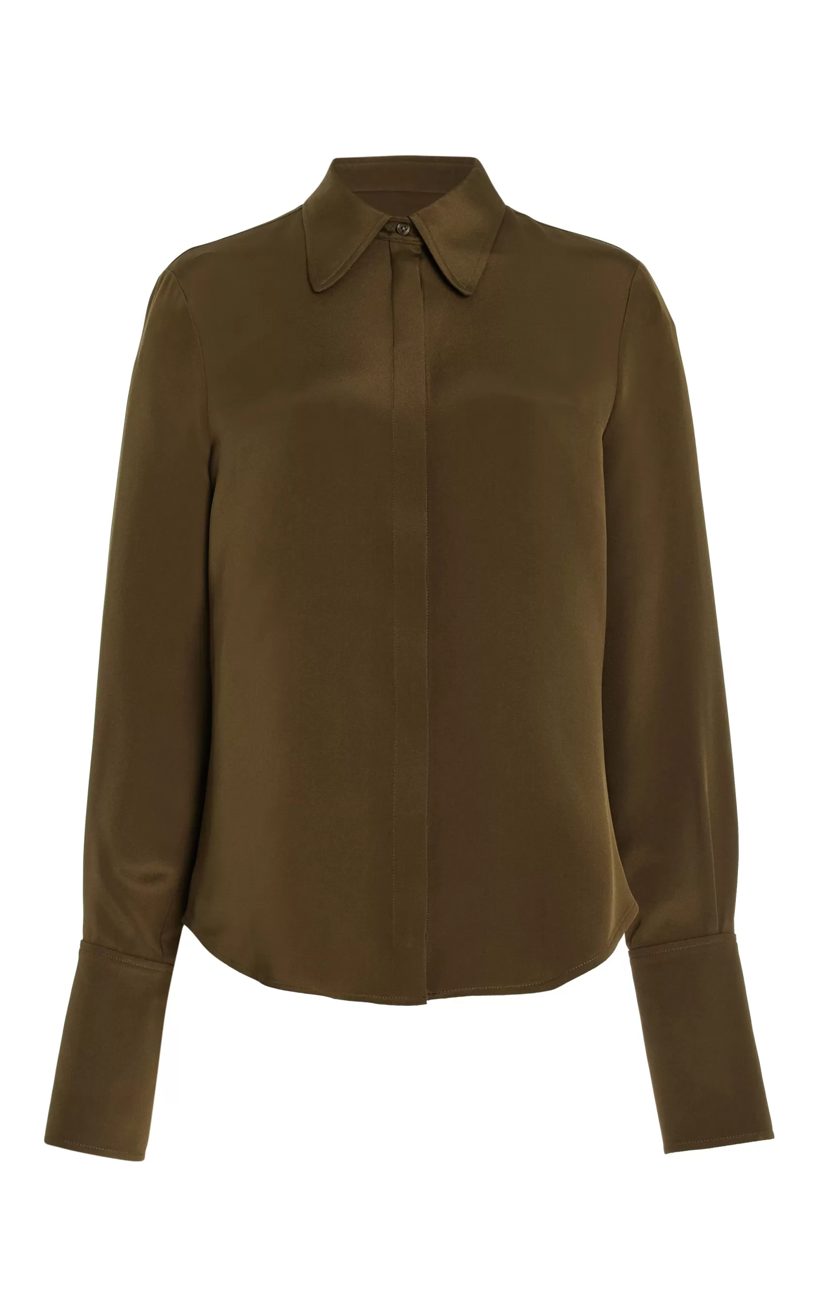 Tops<Brandon Maxwell The Spence Button Down In Olive Green