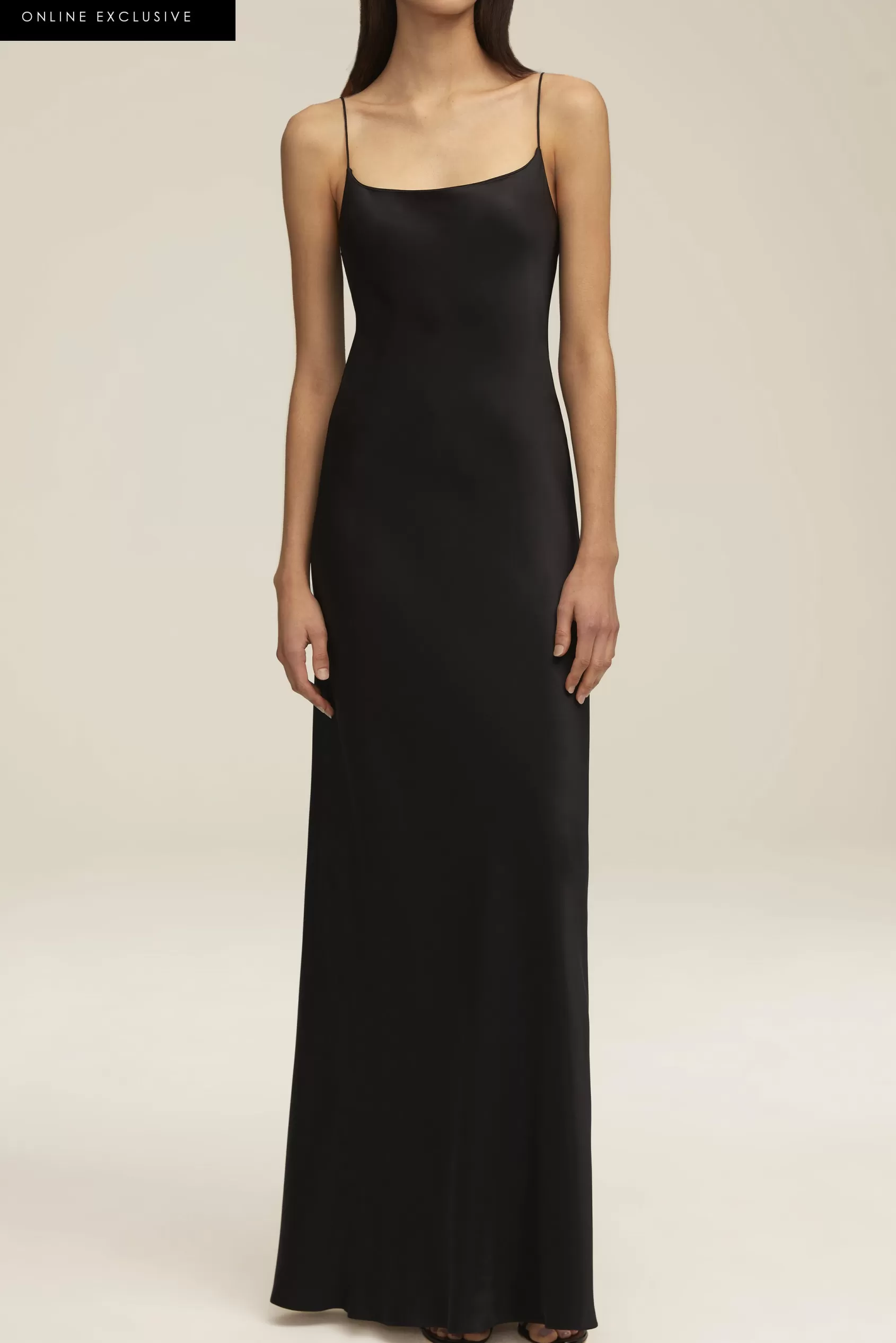 Dresses<Brandon Maxwell The Square Neck Bias Dress In Black