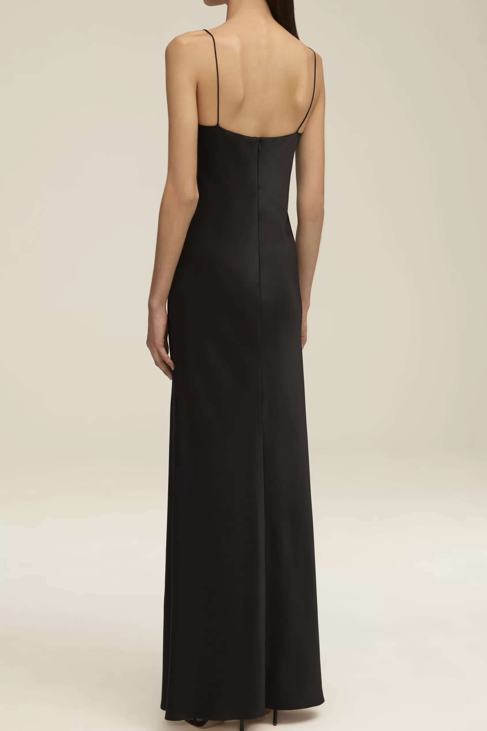 Dresses<Brandon Maxwell The Square Neck Bias Dress In Black