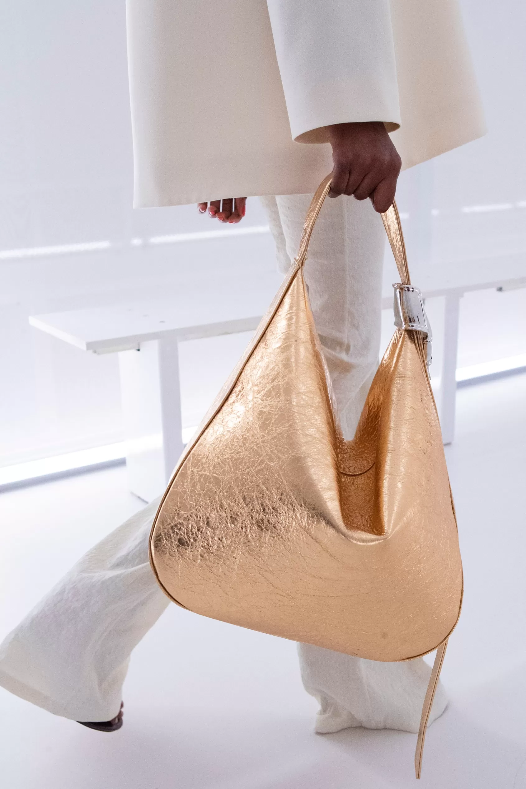 Bags<Brandon Maxwell The Stella Large Hobo Bag In Gold And Silver Gold Silver
