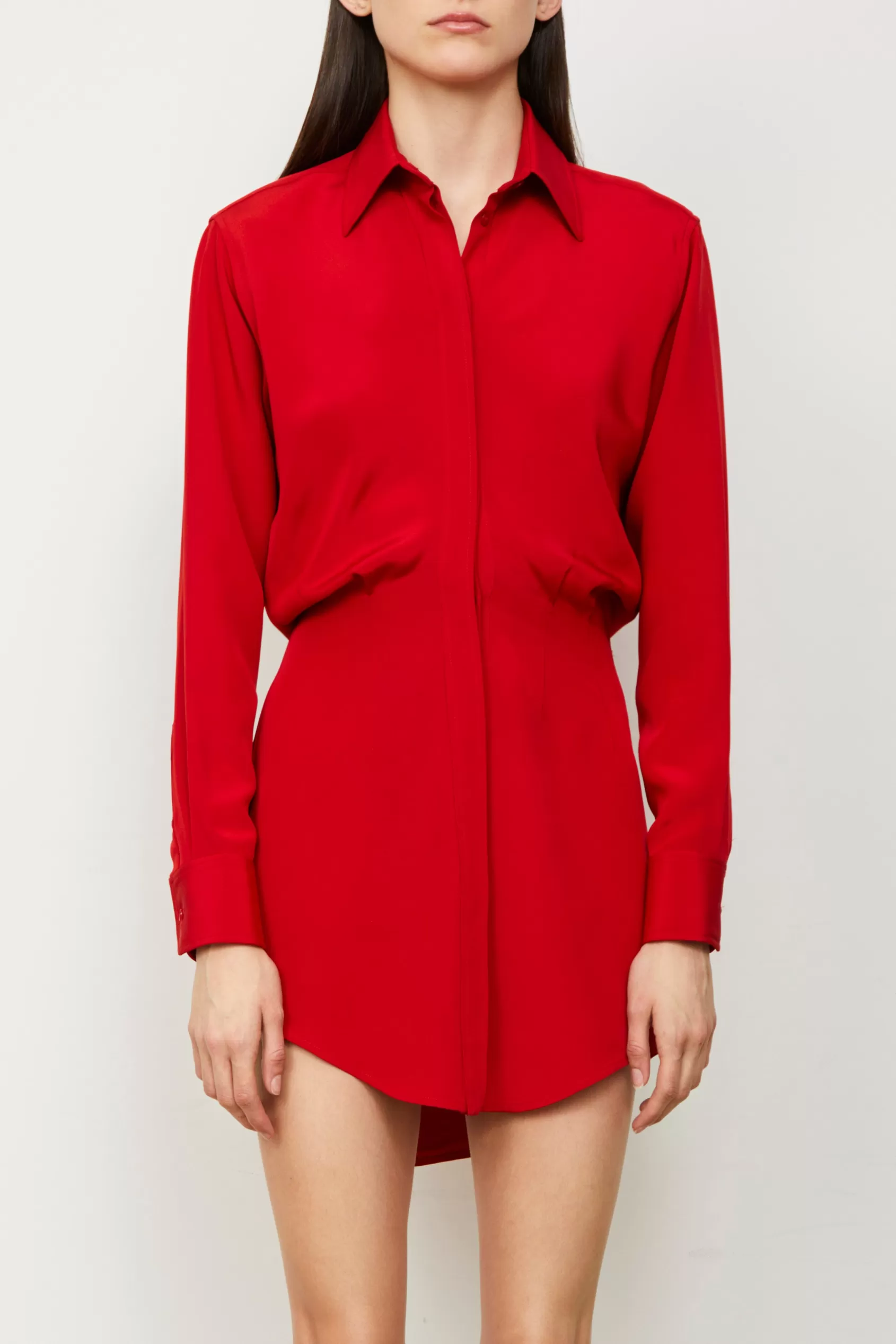 Dresses<Brandon Maxwell The Vera Shirt Dress In Racing Red