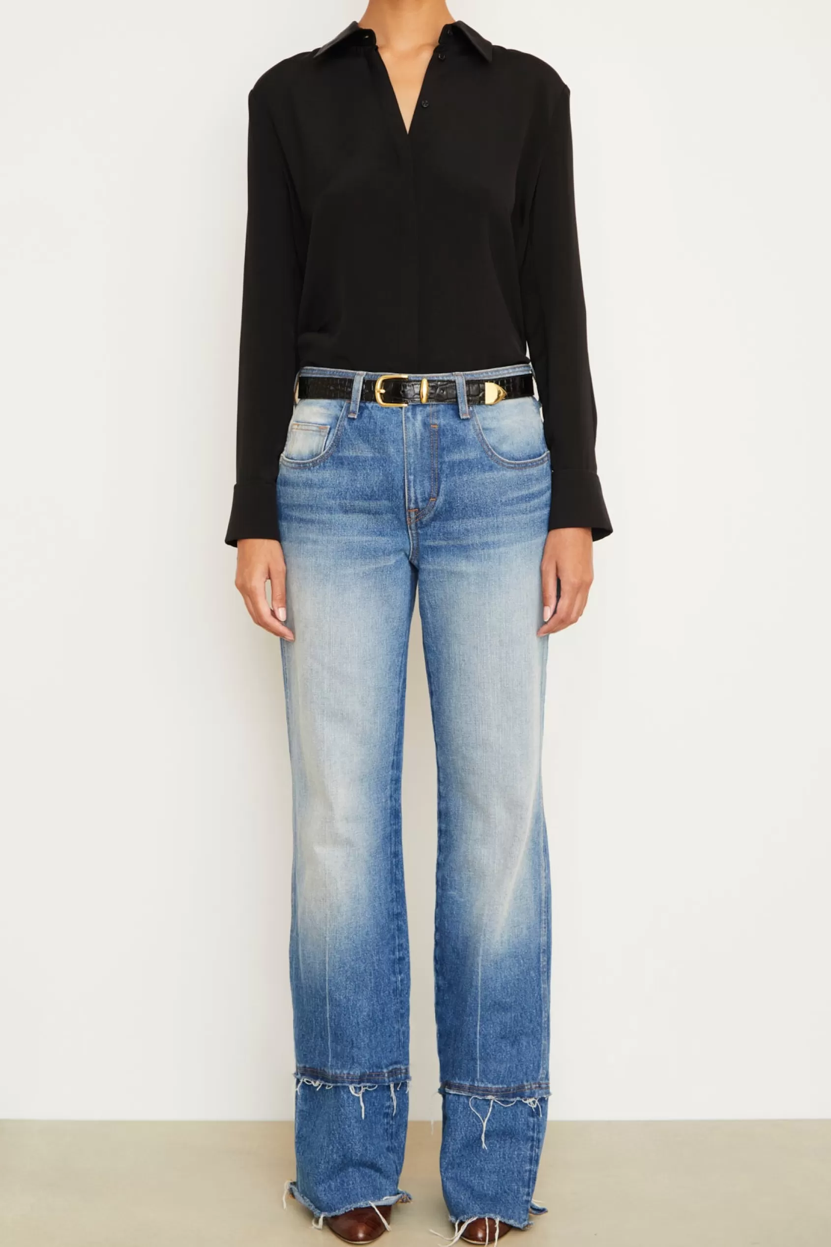 Denim<Brandon Maxwell The Wiley Straight Leg Denim In American Blue