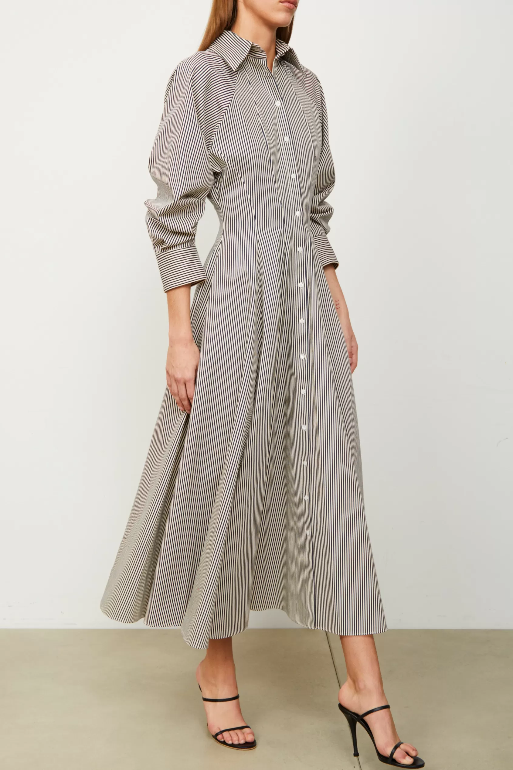 Dresses<Brandon Maxwell The Yvette Dress In Navy Stripe